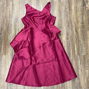 ADRIANNA PAPELL Mikado midi dress in Red Plum size‎ 14 new with tags NWT